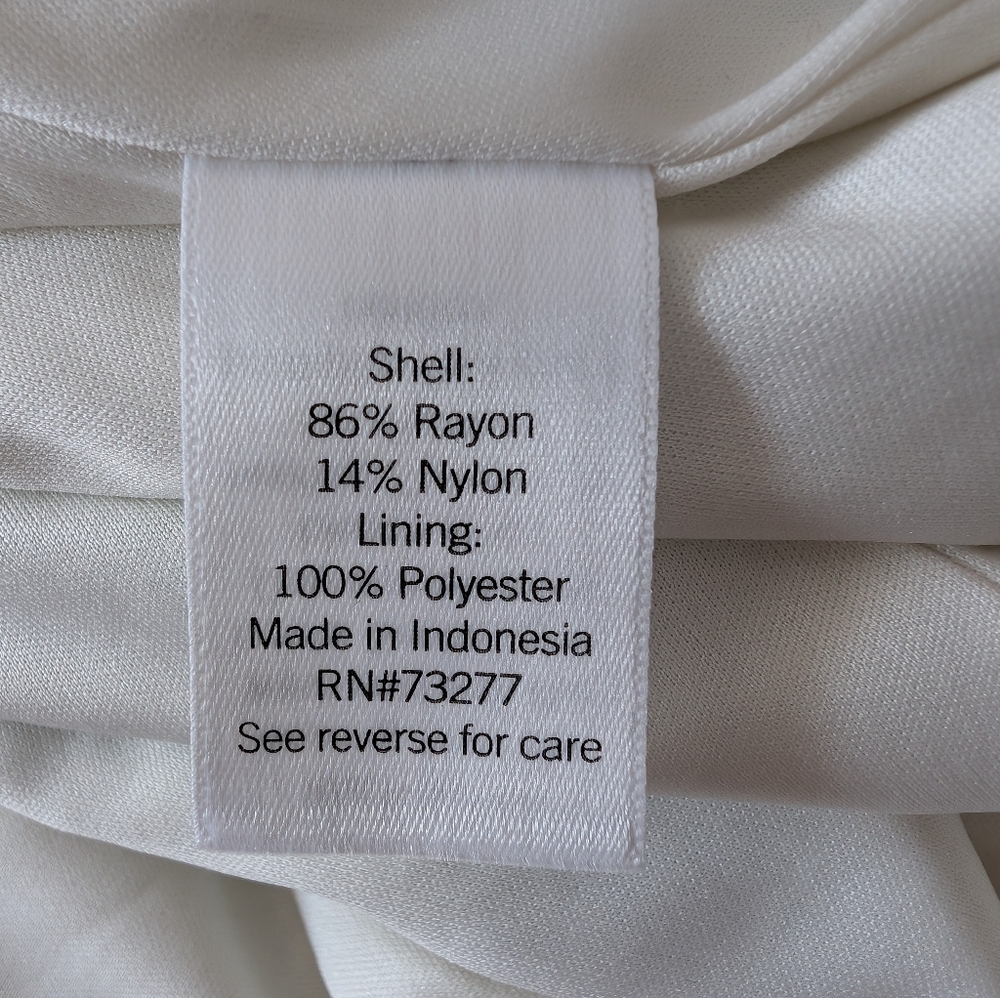 Nine West Cream Dress with Green Leaf Pattern - Picture 11 of 14